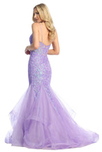 LF 7878 - Sequin Embellished Fit & Flare Prom Gown with Sheer Boned Corset Bodice & Tulle Skirt PROM GOWN Let's Fashion   