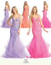 LF 7878 - Sequin Embellished Fit & Flare Prom Gown with Sheer Boned Corset Bodice & Tulle Skirt PROM GOWN Let's Fashion   