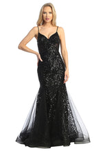 LF 7890 - Sequin Patterned Fit & Flare Prom Gown with Sheer Boned Bodice & Open Lace Up Corset Back PROM GOWN Let's Fashion XS BLACK 