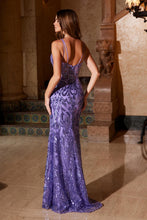 N A1583 - Iridescent Sequin Fit & Flare Prom Gown with Sheer Boned Bodice & Leg Slit