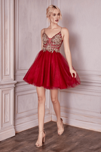 CD CD0190 - A-Line Homecoming Dress with Sheer Lace Embroidered Bodice & Layered Tulle Skirt Homecoming Cinderella Divine XS BURGUNDY 