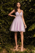 CD CD0190 - A-Line Homecoming Dress with Sheer Lace Embroidered Bodice & Layered Tulle Skirt Homecoming Cinderella Divine XS LILAC 