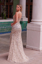 N R1686 - Full Beaded Fit & Flare Prom Gown with Sheer Boned Bodice & Leg Slit PROM GOWN Nox