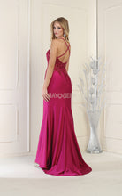MQ RQ7991 - Fit & Flare Sparkling Bodice Prom Gown with Strappy Back PROM GOWN Mayqueen 2 MAGENTA 
