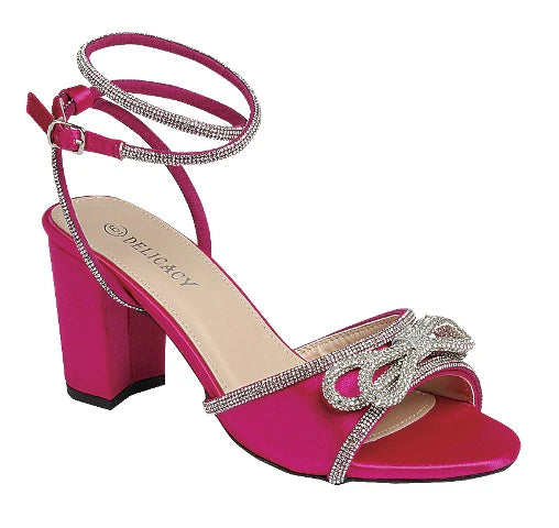 Women's Block heel with Rhinestone Bow Wrap around Ankle Strap & Open – Diggz Formals Women's Block heel with Rhinestone Bow Wrap around Ankle Strap & Open – Diggz Formals