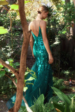 CD A1118 - Sequin Print Tulle Mermaid Prom Gown with Sheer Plunging Neckline & Low Open Back PROM GOWN Andrea & Leo Couture   