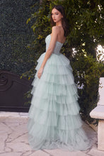 CD A1331 - Polka Dot Strapless Layered Tulle A-Line with Sheer Bodice PROM GOWN Andrea & Leo Couture   