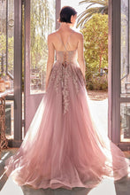 CD A1416 - Layered Tulle A-Line Prom Gown with Boned Embellished Lace Bodice & Lace-up Corset PROM GOWN Cinderella Divine