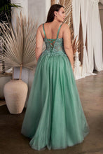 CD C150C - Plus Size Lace Over Layered Tulle A-Line Prom Gown with Lace Up Corset Back & Leg Slit PROM GOWN Cinderella Divine   