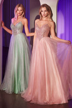 CD CC415 - Strapless Tulle A-Line Prom Gown with Beaded Bodice & Open Lace-up Back PROM GOWN CINDERELLA DIVINE Blush 2