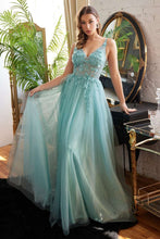 CD CD0181 - Shimmer Tulle A-Line Prom Gown with 3D Floral & Lace Embellished Sheer Boned Bodice PROM GOWN Cinderella Divine   