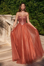 CD CD0217 - Strapless Layered Tulle A-Line Prom Gown with Sequin Embellished Bodice & Lace Up Back PROM GOWN Cinderella Divine 4 SIENNA 