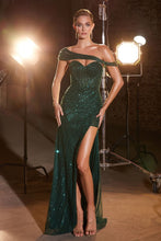 CD CD0218 - Strapless Sequin Fit & Flare Prom Gown with Sheer Sweetheart Bodice Leg Slit & Removable Sash PROM GOWN Cinderella Divine 2 EMERALD 