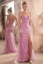 CD CD0220 - Full Sequin Fit & Flare Prom Gown with Sheer Lattice Beaded Bodice & Leg PROM GOWN Cinderella Divine 2 BLOSSOM PINK 
