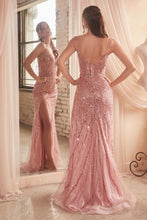 CD CD0220 - Full Sequin Fit & Flare Prom Gown with Sheer Lattice Beaded Bodice & Leg PROM GOWN Cinderella Divine   