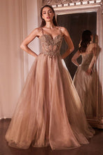 CD CD0234 - Lace Embellished A-Line Prom Gown with Sheer Bodice & Leg Slit PROM GOWN Cinderella Divine   