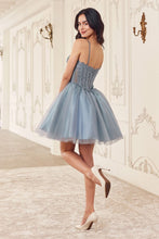 CD CD0236 - Short Layered Glitter Tulle A-line Homecoming Dress with Sheer Beaded Lace Appliqued V-Neck Bodice Homecoming Cinderella Divine   