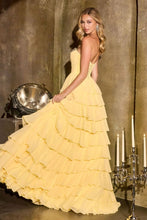 CD CD402 - Strapless Ruffled A-Line Prom Gown with Crystal Embellished Sweet Heart Neckline & Pleated Boned Bodice & Leg Slit & Open Lace Up Back PROM GOWN Cinderella Divine