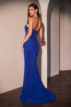 CD CD768 - Strapless Rhinestone Embellished Fit & Flare Prom Gown with Keyhole Bodice PROM GOWN Cinderella Divine