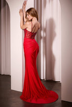 CD CD779 - Stretch Satin Fit & Flare Prom Gown with Crystal Embellished Bodice & Pleated Waist PROM GOWN CINDERELLA DIVINE