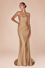 CD CD796 - Stretch Satin Fit & Flare Prom Gown with Halter Sweetheart Neck Gathered Waist & Leg Slit PROM GOWN Cinderella Divine