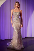 CD CM371 - Sequin & Crystal Silver Fit & Flare Prom Gown with Sheer Scoop Neck Bodice PROM GOWN CINDERELLA DIVINE 0 Silver