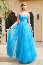 CD CR871 - Layered Shimmer Tulle Ball Gown with Pleated Cut-Out Accented Bodice PROM GOWN Cinderella Divine   