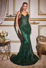 CD J810 - Glitter Print Fit & Flare Prom Gown with Sheer Boned Corset Bodice & Spaghetti Straps PROM GOWN Cinderella Divine