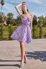 CD KV1089 - Short Strapless A-Line Homecoming Dress with Sheer Corset Bodice & Optional Puff Sleeves Homecoming Cinderella Divine 4 LAVENDER 