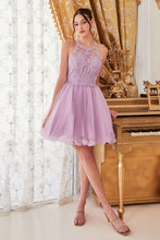 CD UJ0119 - Short A-Line Homecoming Dress with Lace Embroidered Top & Tulle Skirt Homecoming Cinderella Divine XXS LAVENDER 