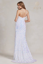 N R1202 - One Shoulder Full Sequin Fit & Flare Prom Gown with Leg Slit PROM GOWN Nox   