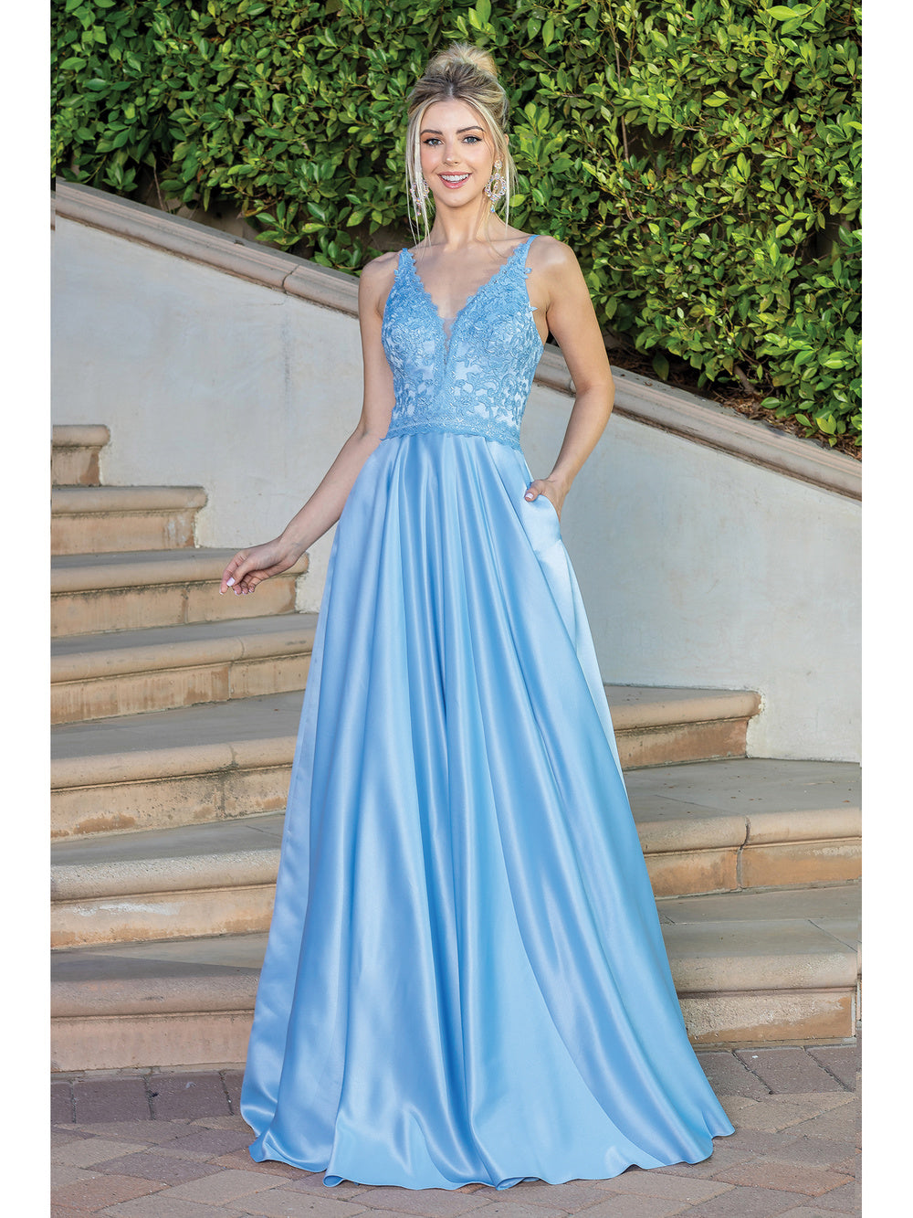 DQ 4269 - Full Sequin Fit & Flare Prom Gown with Bateau Neck Open Lace –  Diggz Formals