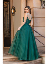 DQ 4328 - Shimmer Tulle A-Line Prom Gown with 3d Appliqued Sheer Boned Bodice Prom Dress Dancing Queen   