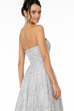 GL 2921 - Strapless A-Line Prom Gown with Beaded Embellished Bodice & Glitter Print Skirt Dresses GLS   