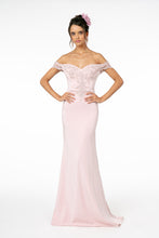 GL 2958 - Off the Shoulder Prom Gown with Embroidered Bodice & Train with Lace Insert Prom Dress GLS XS Mauve 