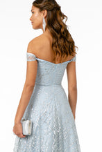 GL 2887 - Floral Embroidered Off the Shoulder A-Line Prom Gown with Glitter & Sequin PROM GOWN GLS   