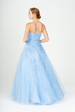 E 9757 - Shimmer Tulle A-Line Prom Gown with 3D Lace Applique Scoop Neck & Lace Up Corset Back PROM GOWN Eureka   