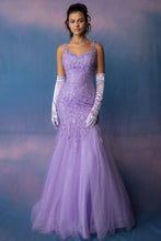 E 9957 - Glitter Tulle Mermaid Prom Gown with 3D Lace Embroidery & Lace Up Corset Back PROM GOWN Eureka   