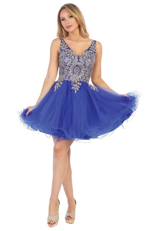 LF 6237 - A Line Homecoming Dress with Embroidered Bodice & Tulle Skirt LF 6237 - A Line Homecoming Dress with Embroidered Bodice & Tulle Skirt