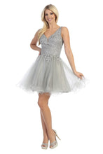 LF 6237 - A Line Homecoming Dress with Embroidered Bodice & Tulle Skirt Homecoming Let's Fashion   