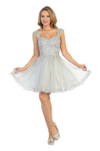 LF 6240 - A Line Homecoming Dress with Embroidered Lace Sweet heart Neck & Corset Back Homecoming Let's Fashion   