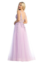 LF 7728 - Layered Tulle A-Line Prom Gown with 3D floral Embellished Sheer Boned Bodice & Leg Slit PROM GOWN Let's Fashion   
