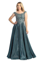 LF 7767 - Off the Shoulder A-Line Prom Gown with Embroidered Bodice Prom Dress Let's Fashion XS TEAL 