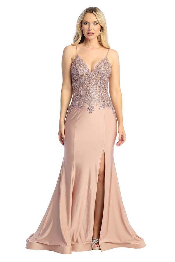 Rust-Colored Premium Flare Gown main image 1