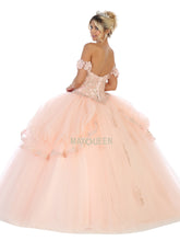 MQ LK120 - Off the Shoulder Quinceanera Ball Gown with Beaded Lace Applique Sweetheart Neck & Lace Up Corset Back Quinceanera Gowns Mayqueen   
