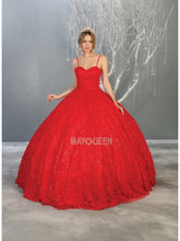MQ LK150 - A Line Quinceanera Gown with Floral Sequin Applique & Sweetheart Neckline PROM GOWN Mayqueen 4 RED 