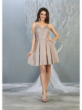 MQ 1802 - Glitter Homecoming Dress with Lace Embroidered Design Bodice Homecoming Mayqueen 4 Rose Gold 
