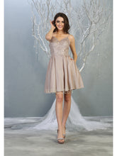 MQ 1802 - Glitter Homecoming Dress with Lace Embroidered Design Bodice Homecoming Mayqueen   