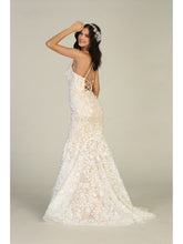 MQ 7811 - Fit & Flare Prom Gown with Shimmering Floral Applique & Corset Back Prom Dress Mayqueen   