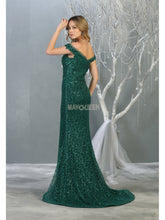 MQ 7879 - Off the Shoulder Glitter Print Fit & Flare Prom Gown Prom Dress Mayqueen   
